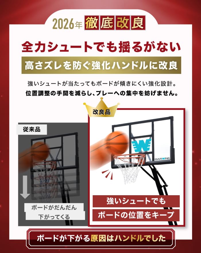 Amazon | BARWING(バーウィング) バスケットゴール 調整 2年保証 公式